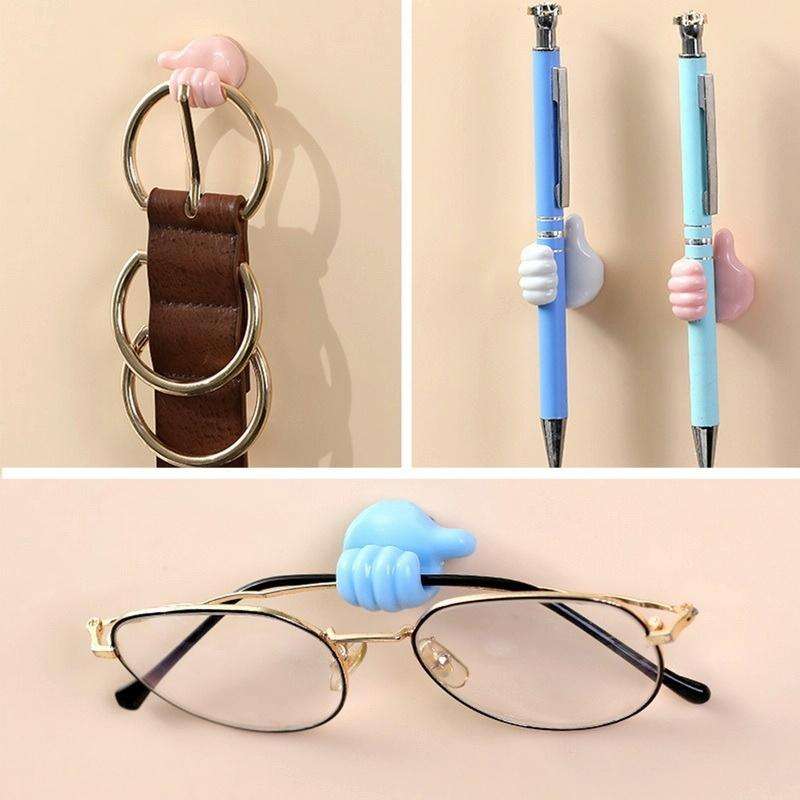 10 PCS Non-punching And Non-marking Adhesive Thumb Hook Cable Organizer(Pink)