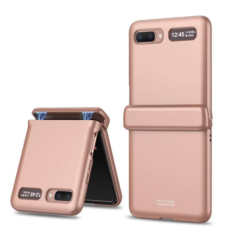For Samsung Galaxy Z Flip 5G GKK Magnetic Full Coverage Phone Flip Case(Rose Gold)