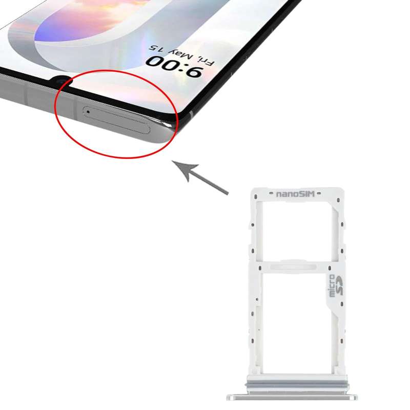 SIM Card Tray + SIM Card Tray / Micro SD Card Tray for LG Velvet 5G LM-G900N LM-G900EM LM-G900 LM...