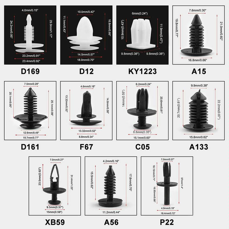 415 PCS Car Retainer Clips Assortment Car Panel Trim Plastic Fasteners Rivet Clips Set