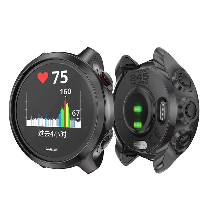 For Garmin Forerunner 245 TPU Electroplated Watch Case(Black)