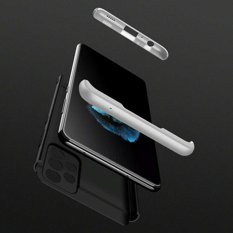 For Samsung Galaxy A52 5G / 4G GKK Three Stage Splicing Full Coverage PC Phone Case(Black Silver)