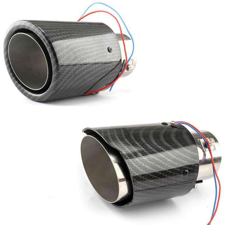 Car Modification Carbon Fiber Luminous Tail Throat LED Lights Modified Car Exhaust Pipe Spitfire ...