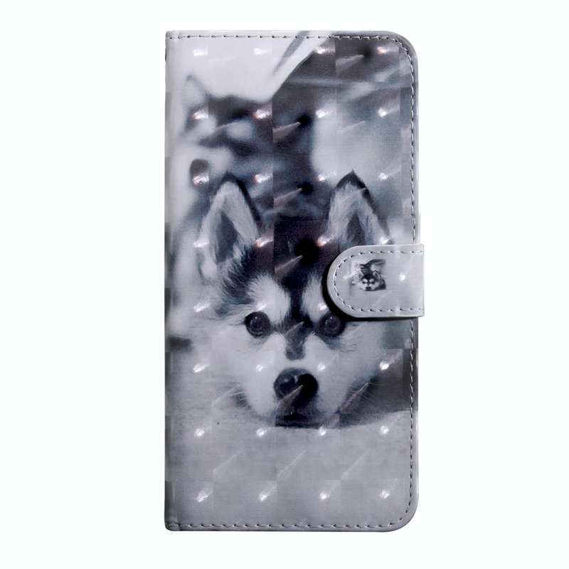For Samsung Galaxy A13 4G 3D Painting Pattern Coloured Drawing Leather Phone Case(Husky)