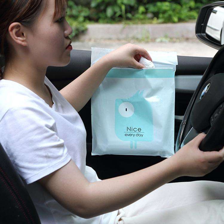 15 PCS Creative Cute Car Garbage Bag Paste-type Cleaning Bag for Car Interior(Gray)