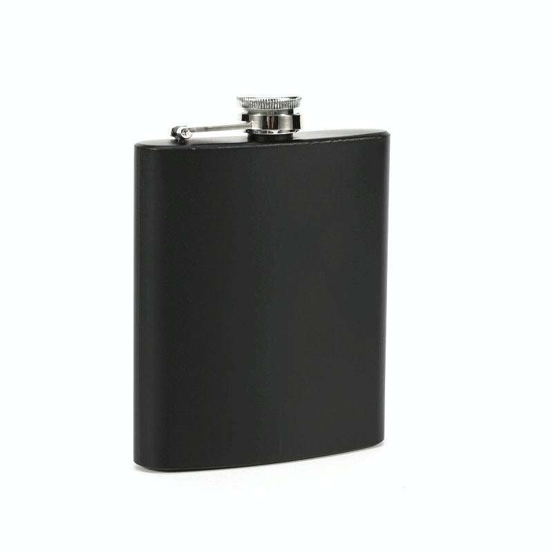 6oz 304 Stainless Steel Matte Black Paint Flagon Whiskey Vodka Wine Pot Hip Flask