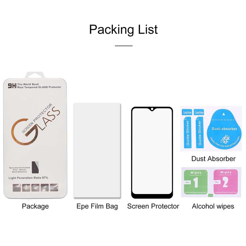 For LG Q51 Full Glue Full Screen Tempered Glass Film