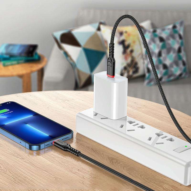hoco X59 Victory PD 20W USB-C / Type-C to 8 Pin Charging Data Dable, Length:1m(Blue)