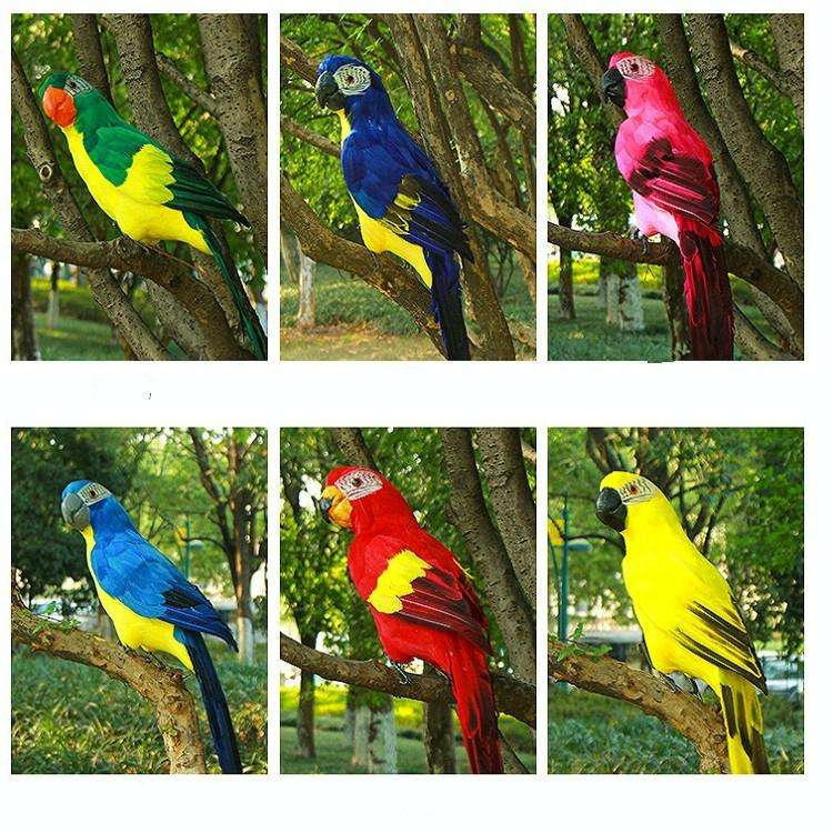 45CM Simulation Parrot Simulation Bird Macaw Foam Feather Parrot Sen Gardening Decoration, Color:Red