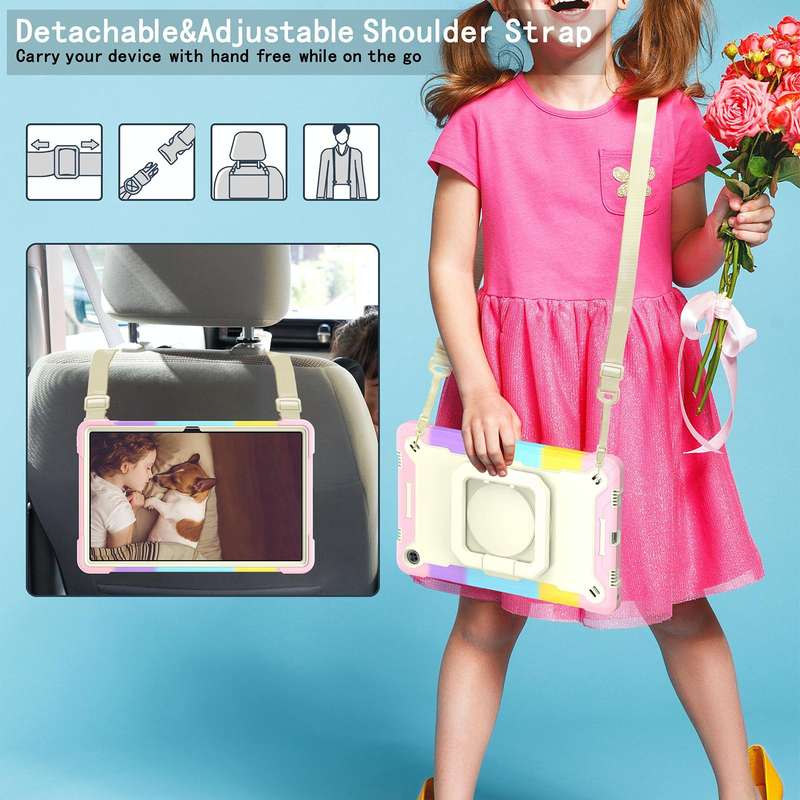 For Lenovo Tab M10 Plus 10.6 3rd Gen 2022 Silicone + PC Bracelet Holder Tablet Case(Bright Pink)