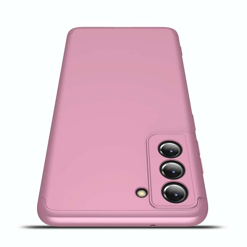 For Samsung Galaxy S21 FE GKK Three Stage Splicing Full Coverage PC Case(Rose Gold)