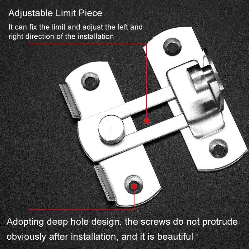 Small Stainless Steel 90 Degree Barn Door Lock Hook Stainless Steel Door Buckle Insertion