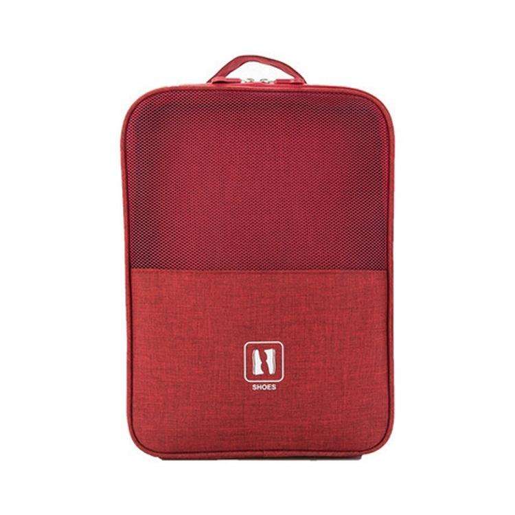 Multifunctional Travel Shoe Storage Bag Portable Multi-layer Shoe Box(Red)