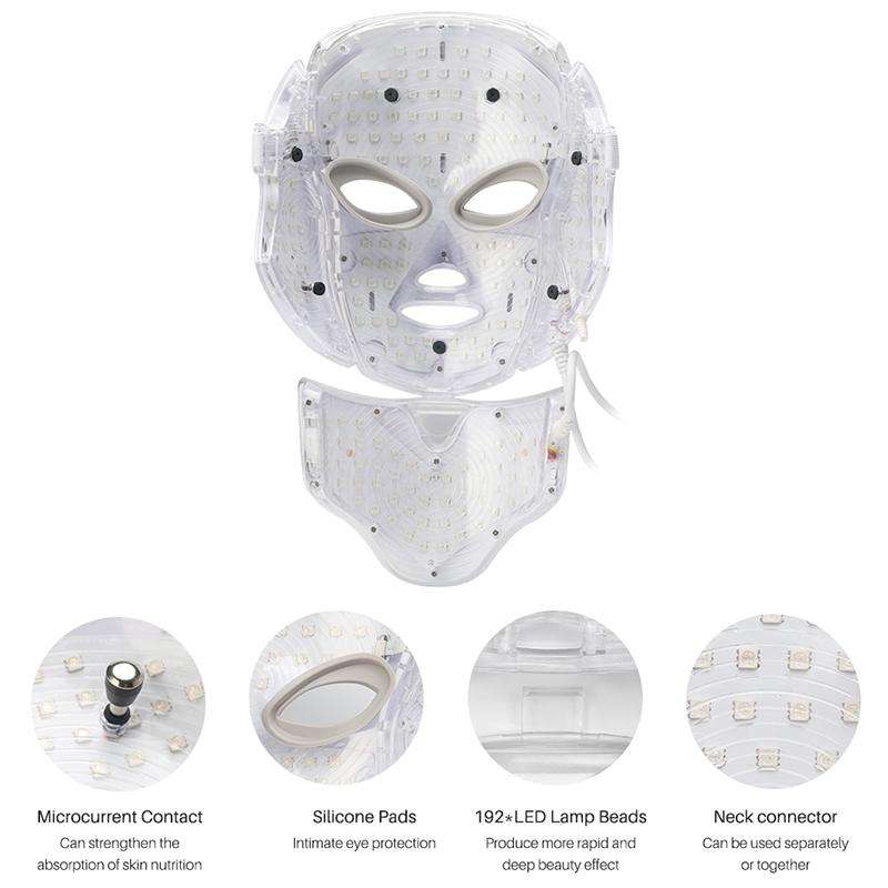 7 Color LED Facial Mask Photon Mask Skin Rejuvenation Face Beauty Machine, EU Plug