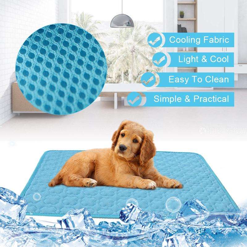 SFB104 Summer Cooling Mats Blanket Ice Pet Dog Cat Bed Mats, Size:50x40cm(Blue)