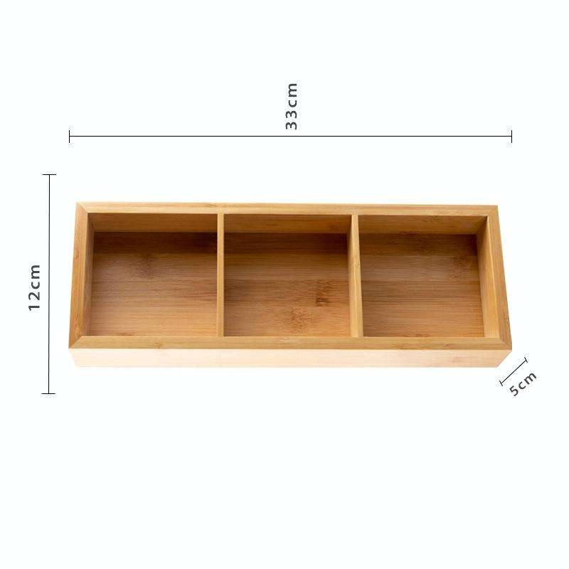 Bamboo Dried Food Box Compartment Candy Box Snack Storage Box, Specification: 3 Grids