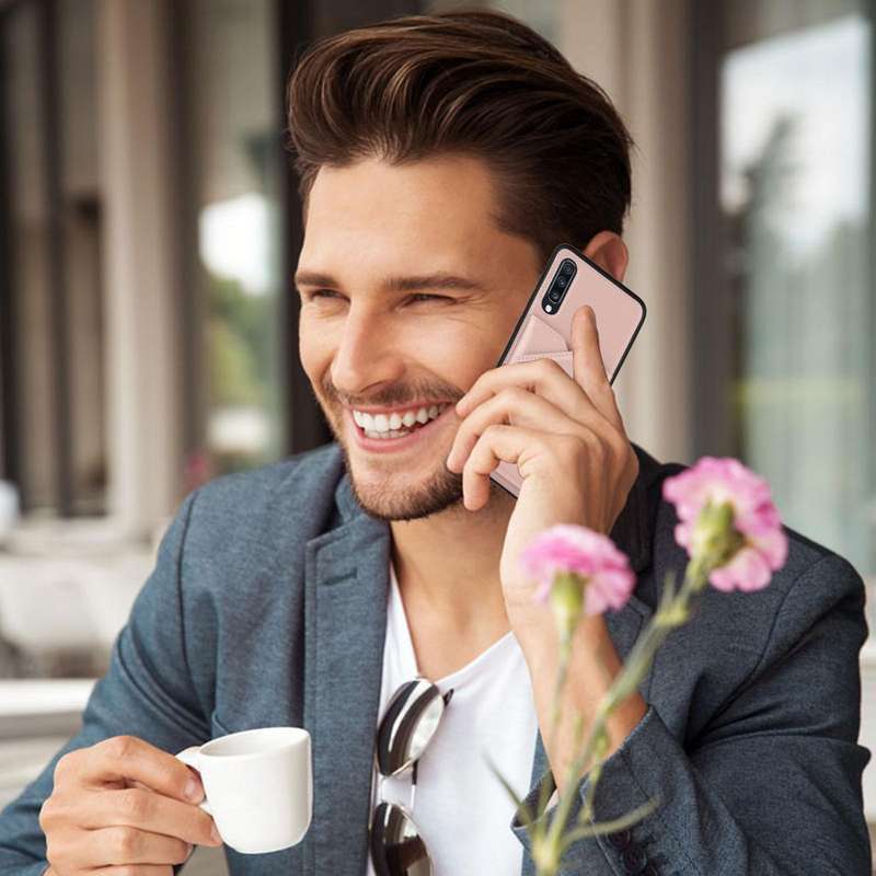 For Samsung Galaxy A70 & A70s Skin Feel PU + TPU + PC Back Cover Shockproof Case with Card Slots ...