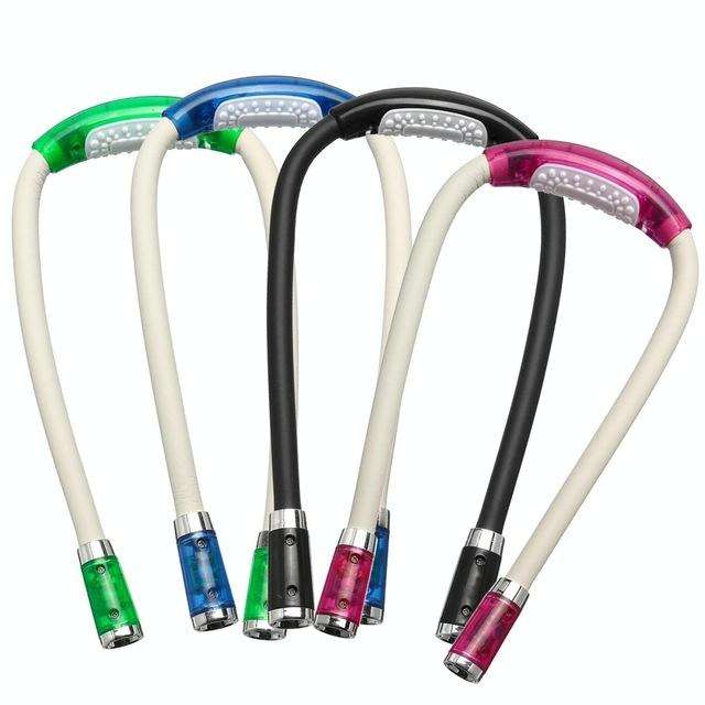 Portable U-shaped LED Flexible Handsfree Hug Neck Reading Book Lamp Torch(Green)