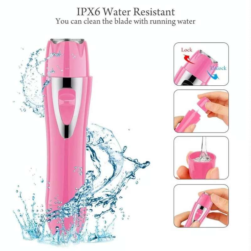2 in 1 Lady Shaving Hair Removal Device Electric Mini Shaving Nose Hair Remover(Pink)