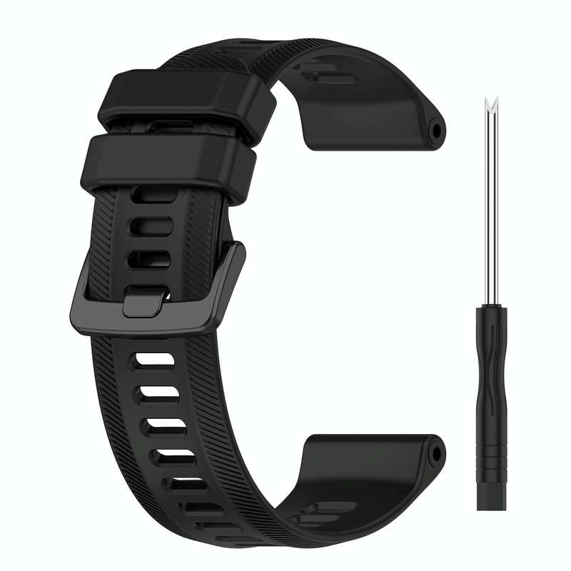 For Garmin Forerunner 955 22mm Silicone Twill Watch Band(Black)
