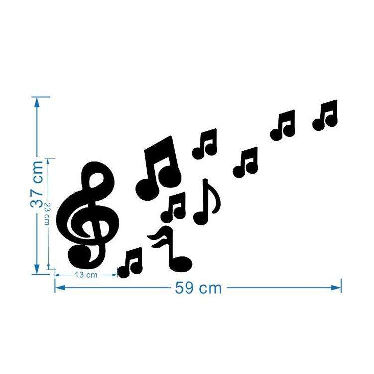 3D Musical Notes Acrylic Mirrors Wall Sticker Home Decor Living Room Wall Decoration Art DIY Wall...
