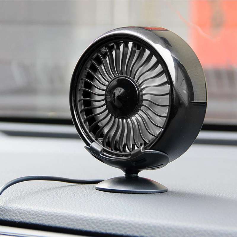 Portable Car Electric Cooling Fan with Base(Black)