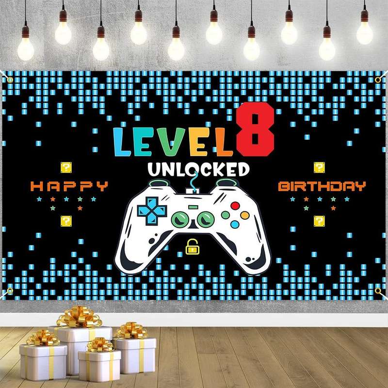 150x90cm Game Console Theme Birthday Background Birthday Party Decoration Banner(2023SRB54)