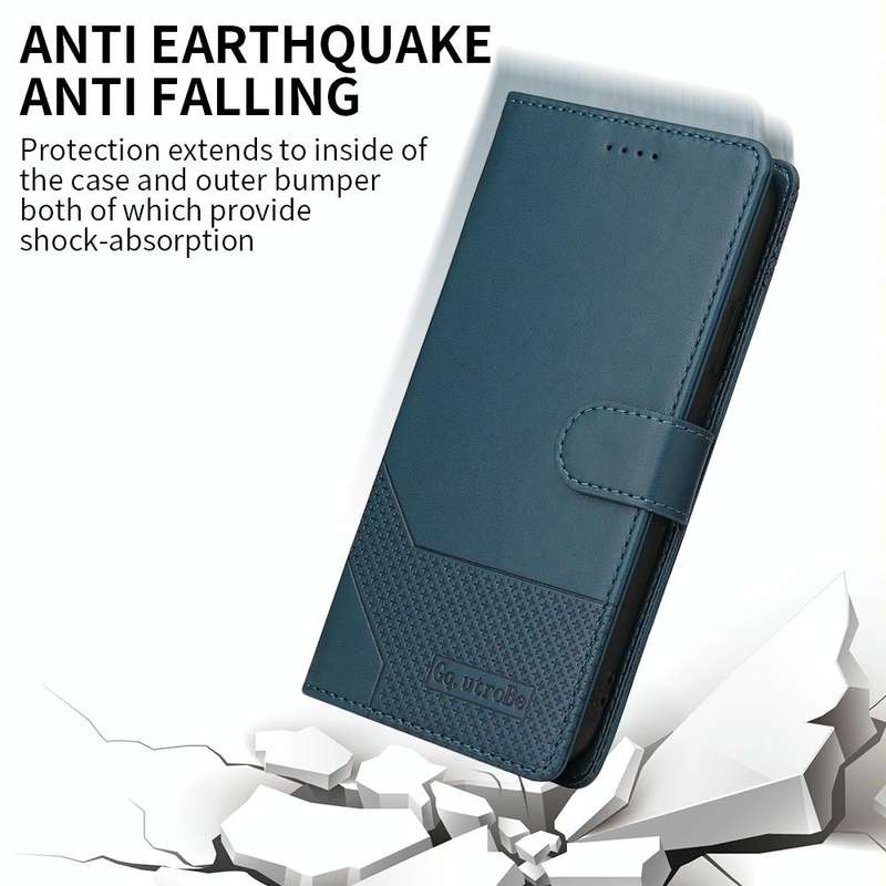 For Huawei P30 Lite GQUTROBE Skin Feel Magnetic Leather Phone Case(Blue)