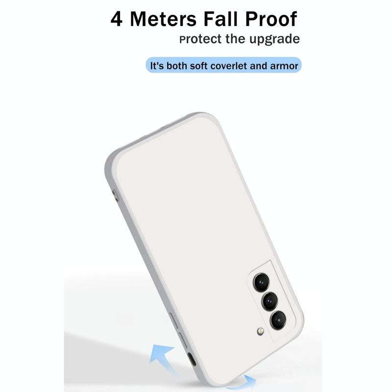 For Samsung Galaxy S21 5G Solid Color Imitation Liquid Silicone Straight Edge Dropproof Full Cove...