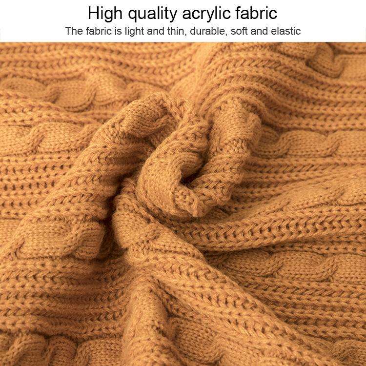 Knitted Blanket Home Casual Shawl Pillowcase Suit Without Core(Agate green)