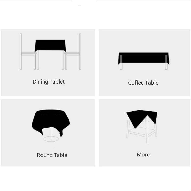 Square Lattice Embroidered Tablecloth Pure Color Cotton Linen Tassel Rectangular Coffee Table Mat...