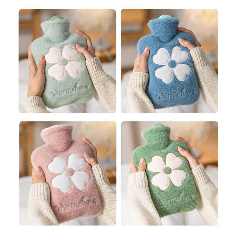 Cartoon Plush Portable Water Jection Mini Hot Water Bag, Color: 500ML Pink