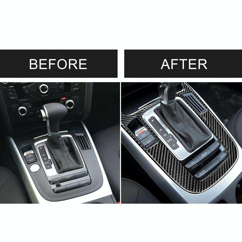 Car Carbon Fiber Gear Position Panel Decorative Sticker for Audi 2010-2018 Q5 / 2009-2016 A4L / 2...