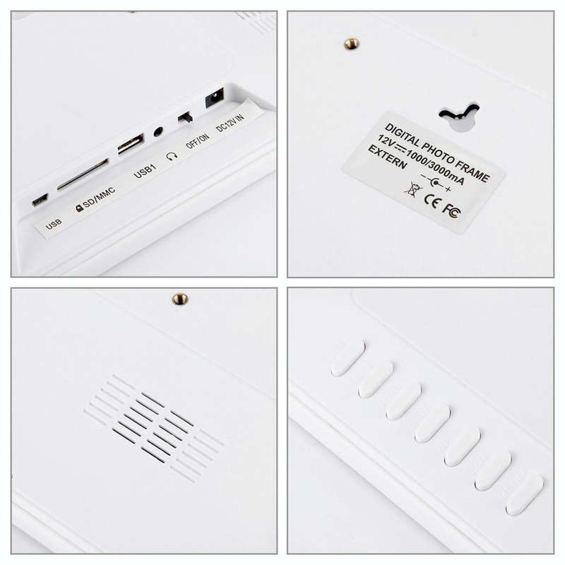 12.0 inch Digital Picture Frame with Remote Control Support SD / MMC / MS Card and USB , White (1...