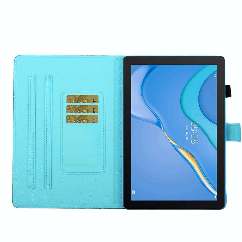 For Samsung Galaxy Tab A9+ Coloured Drawing Stitching Flip PU Tablet Case with Sleep / Wake-up Fu...