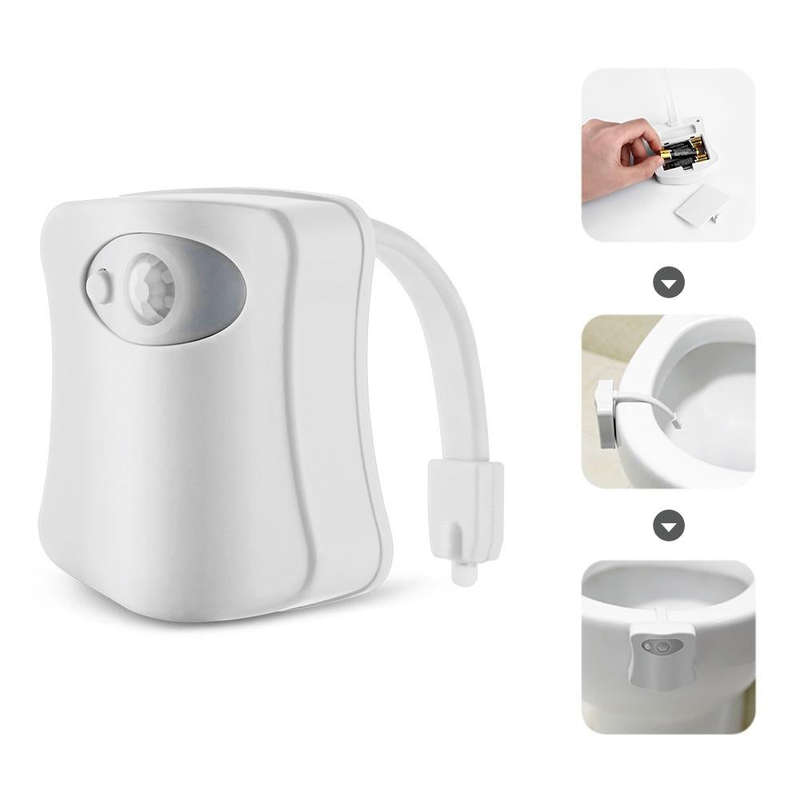 Motion Activated Toilet Nightlight, LED Toilet Light Bathroom Washroom