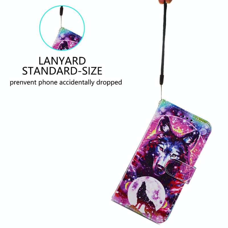 For Samsung Galaxy A22 5G Painted Pattern Horizontal Flip Leather Case with Holder & Card Slots &...