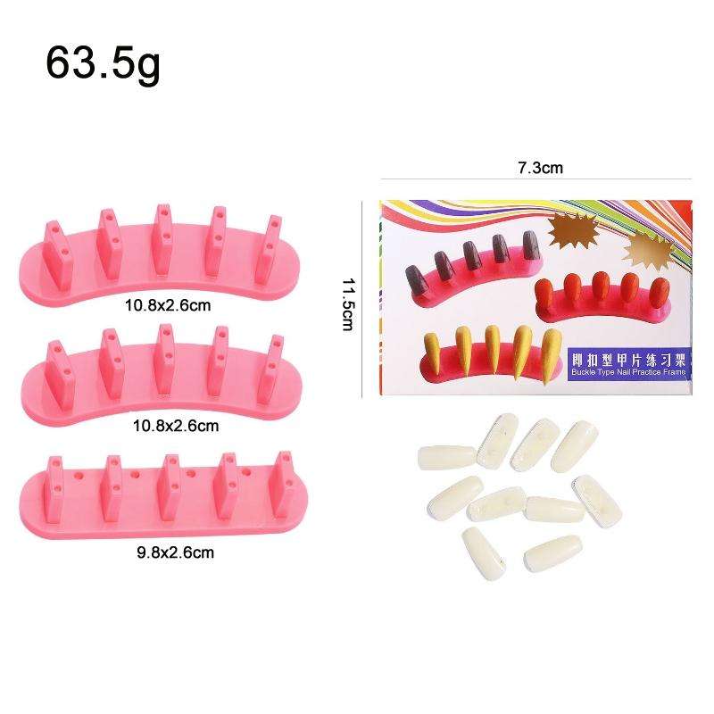 3 Sets Adhesive-Free Nail Practice Stand Nail Display Stand(01 White)