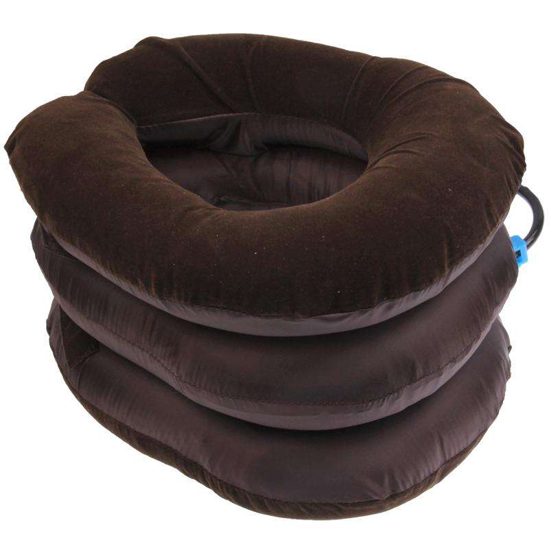 Three-Layer Cervical Vertebra Tractor Neck Massager(Brown)