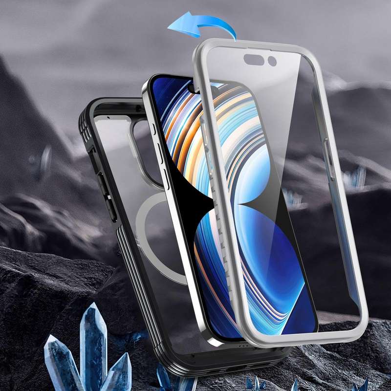 For iPhone 15 Pro Life Waterproof MagSafe Magnetic Rugged Phone Case(Black)