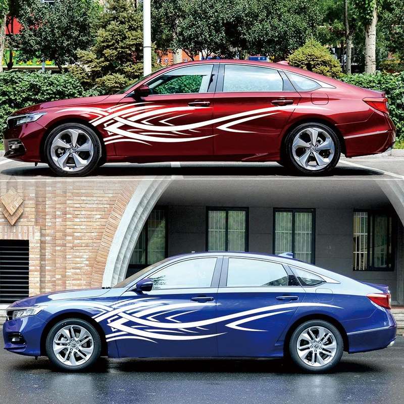 2 PCS/Set D-503 Totem Pattern Car Modified Decorative Sticker(White)