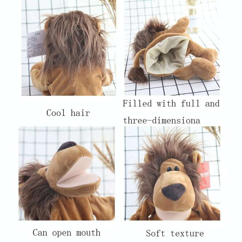 Toddler Cartoon Animal Plush Hand Puppet Toy Parent-Child Storytelling Props, Height: 30cm(Raccoon)