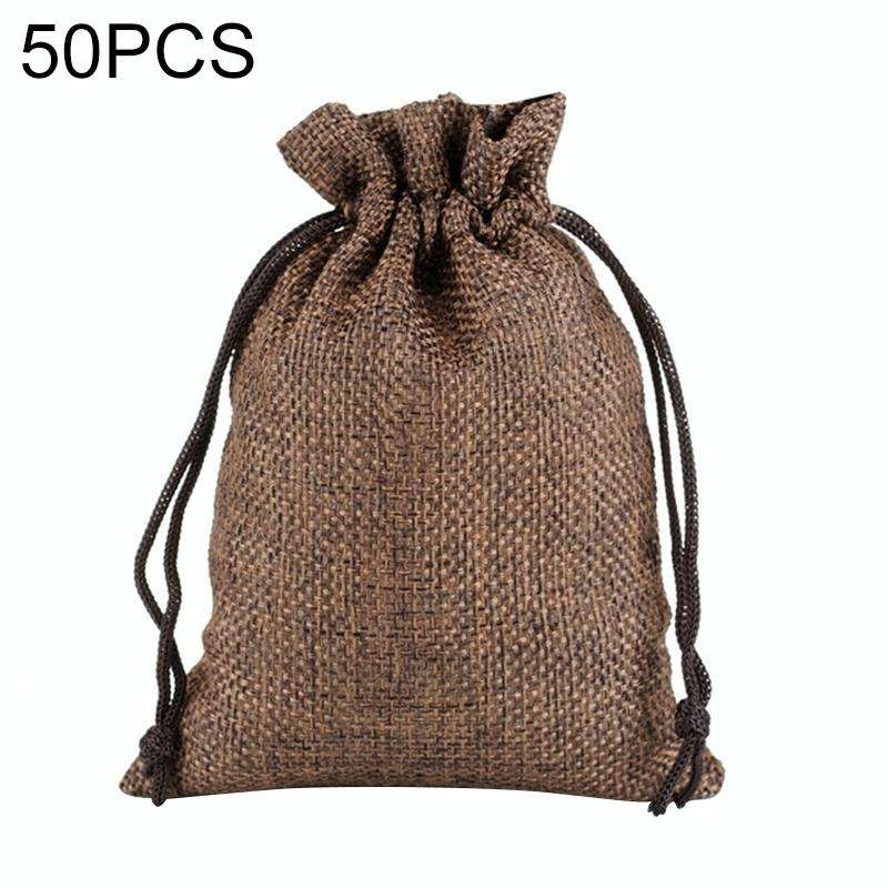 50 PCS Multi size Linen Jute Drawstring Gift Bags Sacks Wedding Birthday Party Favors Drawstring ...