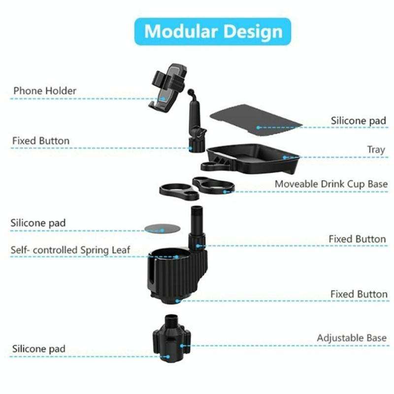 A06 Multifunctional Car Cup Mug Bottle Holder Mobile Phone Mount Stand Food Snack Tray Table(Green)