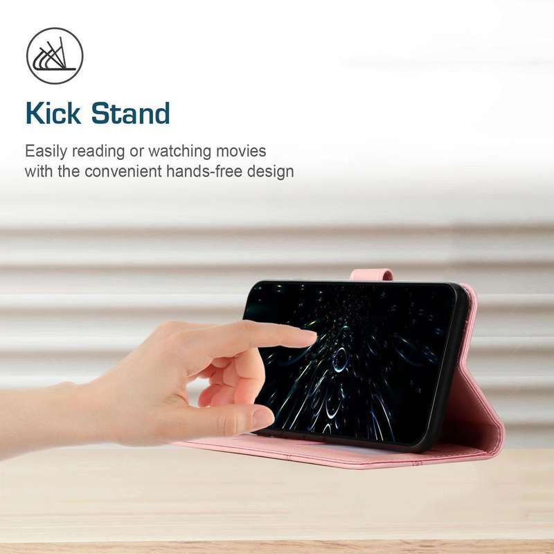 For Tecno Camon 17P Stitching Calf Texture Buckle Leather Phone Case(Pink)