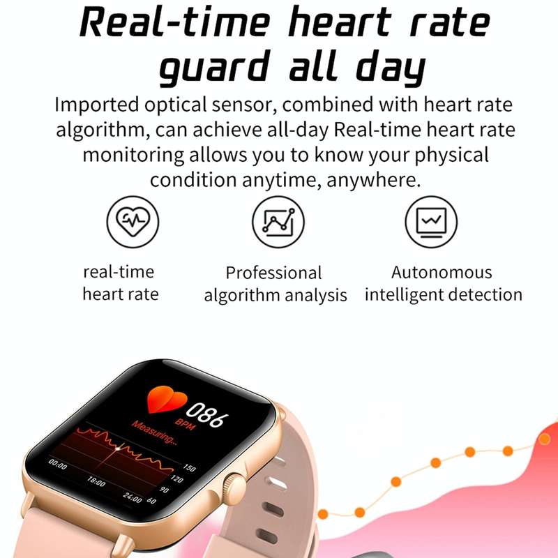L21 1.69 inch TFT Screen Smart Watch,Support Blood Pressure Monitoring / Sleep Monitoring(Black)