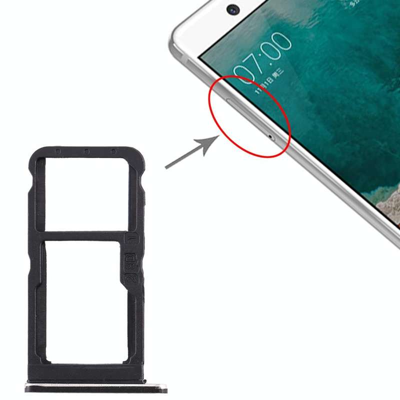 SIM Card Tray + SIM Card Tray / Micro SD Card Tray for Nokia 7 TA-1041 (Black)