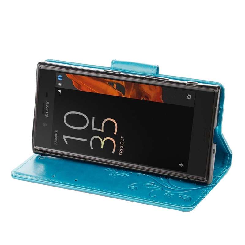 For Sony Xperia XZ Butterflies Love Flowers Embossing Horizontal Flip Leather Case with Holder & ...