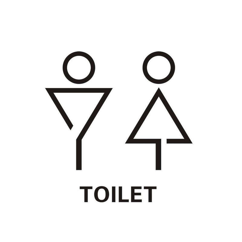 19 x 14cm Personalized Restroom Sign WC Sign Toilet Sign,Style: Triangle-Black Public