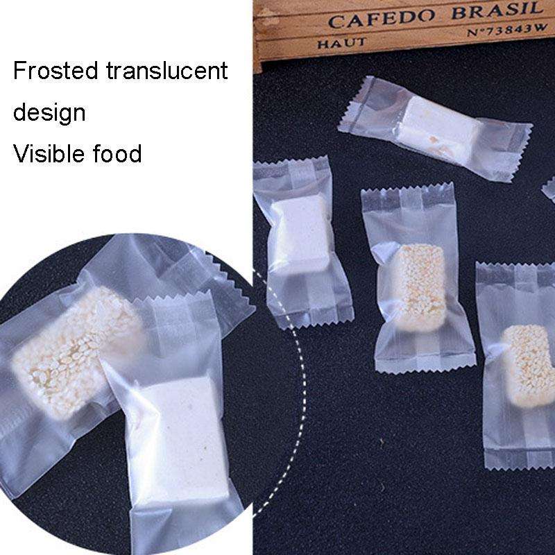 200pcs /Pack 3.5x8.5cm Machine Sealed Translucent Frosted Nougat Packaging Bag